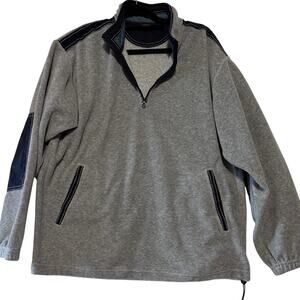 Paul & Shark Yachting Mens size Large 1/4 Zip Gray Grey Fleece Sweatshirt